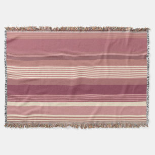 Staubige Rose Warme Gedämpfte Pinks Fette Streifen Decke