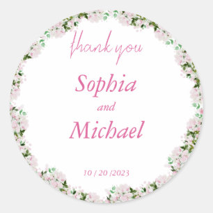 Staubige Rosen Blumen Hochzeit Danke Favor Sticker