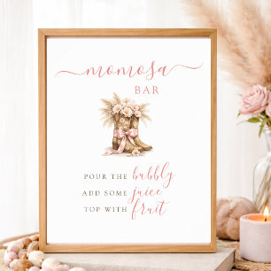 Staubige Rosen Cowgirl Baby Shower Momosa Bar Schi Poster