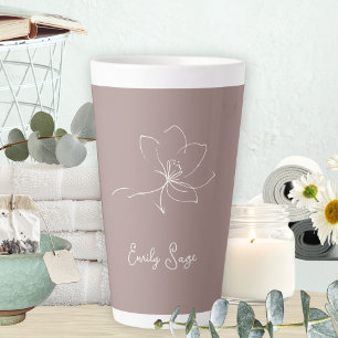 Staubige Rosen-Elfenbein-Blumen-Linienkunst Minima Milchtasse
