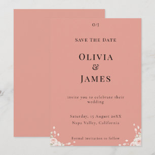 Staubige Rosen flüsternde Blütenblätter Minimalist Save The Date