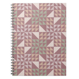 Staubige Rosen geometrisches Quilt-Muster Notizblock