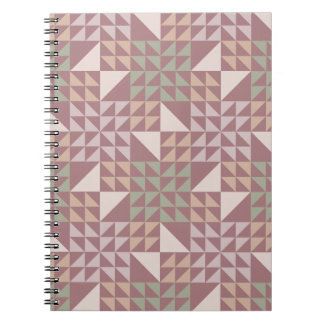 Staubige Rosen geometrisches Quilt-Muster Notizblock