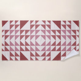 Staubige Rosen Geometrisches Quiltmuster Strandtuch