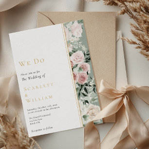 Staubige Rosen-Gold-Salbei-Grün-Vintage-Wir-machen Einladung