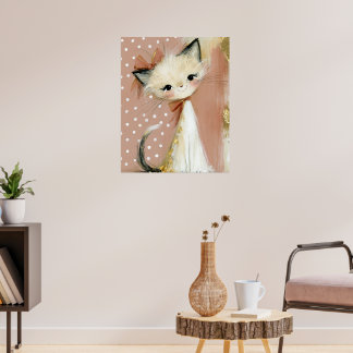 Staubige Rosen-Goldfolie Fine Art Malerei Poster