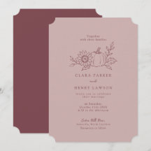 Staubige Rosen-Kürbis-Sonnenblumen-Hochzeitseinlad