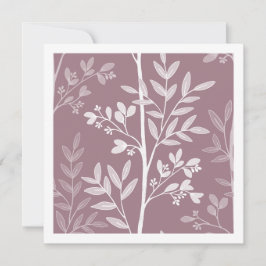 Staubige Rosen-Mauve-Feine Florale Silhouette Art Karte