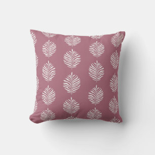 Staubige Rosen-Minimalist-Palmenblatt-Muster Kissen