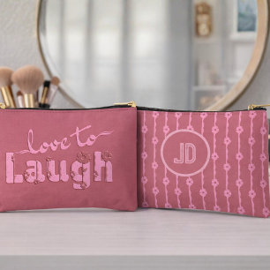 Staubige Rosen-Pink Große Text Mit Blumen Zubehörtasche
