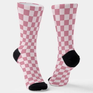 Staubige Rosen-Schachbrettmuster Socken