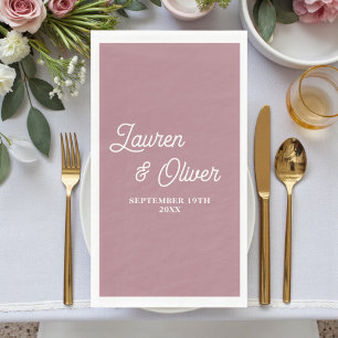 Staubige Rosen Schrift Minimalistische Hochzeit Serviette
