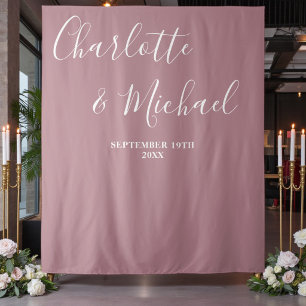 Staubige Rosen Schrift Minimalistische Hochzeitsku Wandteppich