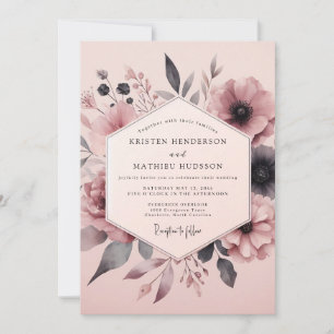 Staubige Rosen Traurige Blüten Hochzeit Einladung