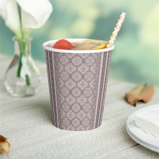 Staubige Rosen-Vintage-Spitze-Damaskus-Mosaik-Hoch Pappbecher