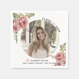 Staubige Rosenblumen Abschlussfoto Klasse 2022 Serviette