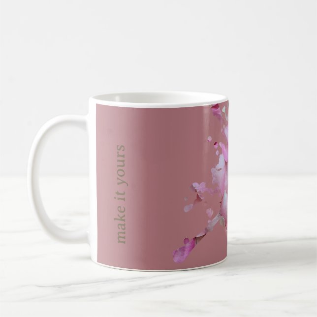 Staubige Rosenblüten-Tasse - Monogramm Kaffeetasse (Links)