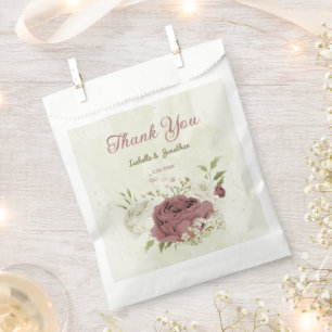 staubige Rosenweiße Blumen Hochzeit Geschenktütchen