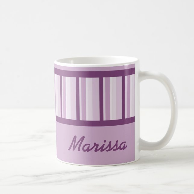 Staubiger malvenfarbener Deko-personalisierte Kaffeetasse (Rechts)
