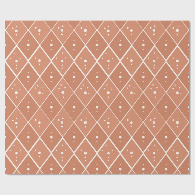 Staubiger Pfirsich-Diamant Moderner Skandinavische Geschenkpapier (Flach)