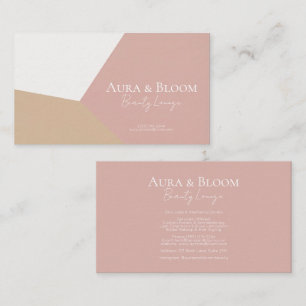 Staubiger Rosa-Creme-Tan-Geometrischer Canvas mit Visitenkarte