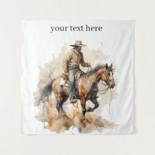 Staubiger Trail Ride in Aquarell, individuell Wandteppich