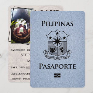 Staubiges Blau Philippinen Reisepass Save The Date