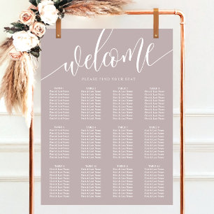 Staubiges Lavendel-Minimalist-Hochzeits-Sitzplan Poster