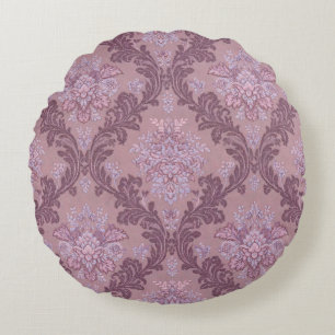 Staubiges Lavendel-Rosa-Mauve-Lila-elegantes Damas Rundes Kissen