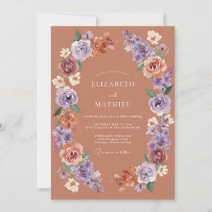 Staubiges Malven-Blüten-Hochzeit Einladung