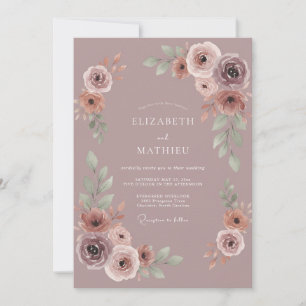 Staubiges Malven-Blütenhochzeit Einladung
