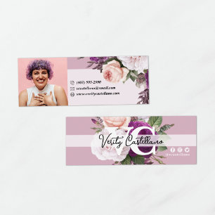 Staubiges Malvenrosa Vintage-Rosen Florales Persön Mini Visitenkarte
