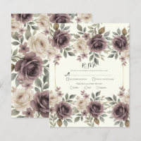 Staubiges Mauve & Elfenbein-Blüten-Botanische Hoch