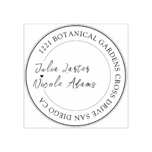Staubiges Navy Blau Rosa Hibiskusblüten Hochzeitsd Gummistempel
