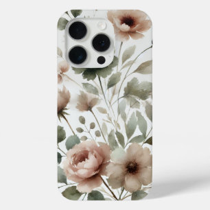 Staubiges Olive & Pink Aquarell Modernes Floral Case-Mate iPhone Hülle