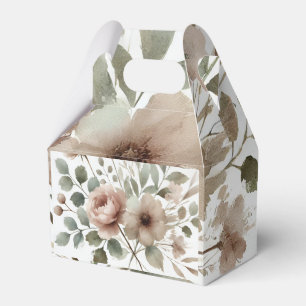 Staubiges Olive- und Rosa-Aquarell-Blumenhochzeit Geschenkschachtel