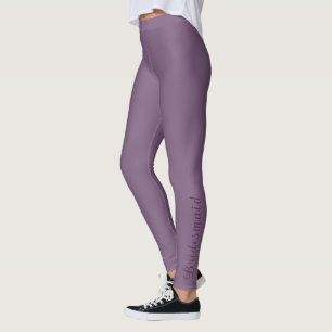 Staubiges Pflaume & Tintenfarbenes Lila Brautjungf Leggings