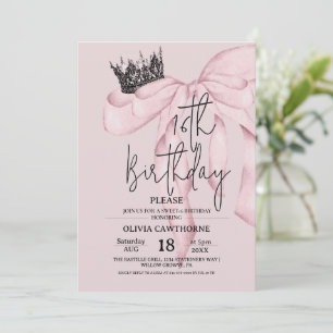 Staubiges Rosa 16. Geburtstag ⎮Moderner Bogen Swee Einladung