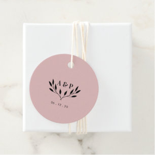 Staubiges Rosa Einfaches modernes Hochzeitsdanke Geschenkanhänger