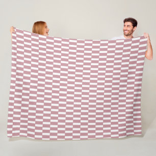 Staubiges Rosa Fettes Geometrisches Schachbrettmus Fleecedecke