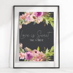 Staubiges Rosa Lila Hochzeitsliebe ist süße Gunst Poster
