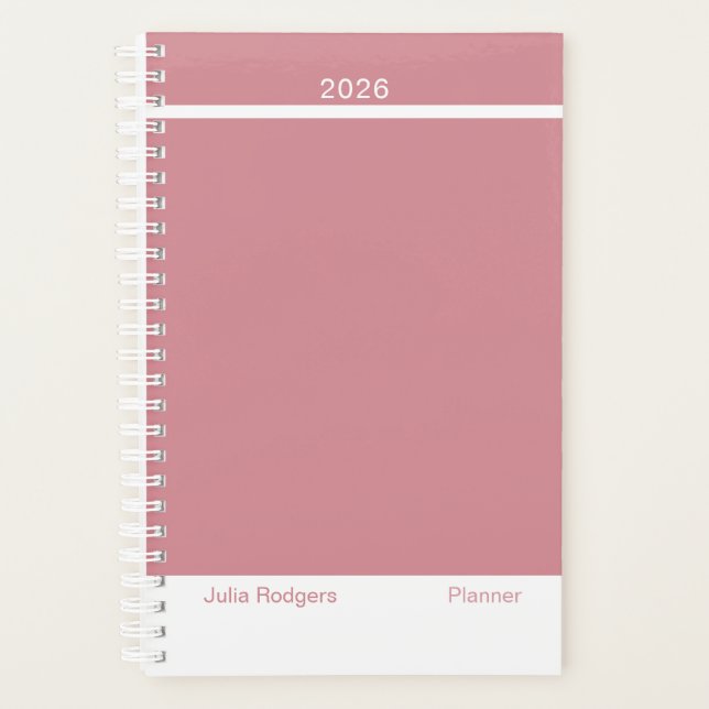 Staubiges Rosa Modern Klein Planer (Vorderseite)