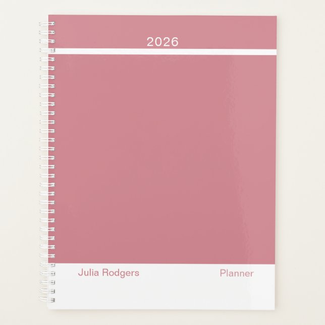 Staubiges Rosa Modernes Layout Groß Planer (Vorderseite)