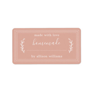 Staubiges Rosa Schriftzug Selbstgebackenes Einmach Adressaufkleber