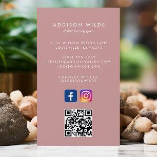 Staubiges Rosa Social Media Instagram Facebook QR  Visitenkarte