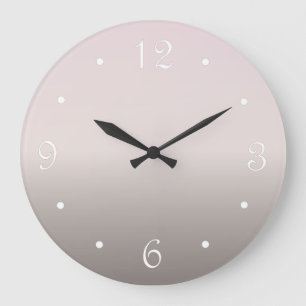 Staubiges Rosa-Taupe-Gradient Minimal  Große Wanduhr