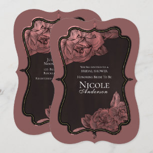 Staubiges Rosa Vintage Roségold Glam Brautparty Einladung
