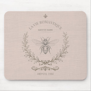 Staubiges Rosé Honig Biene Vintage Französisch Lan Mousepad