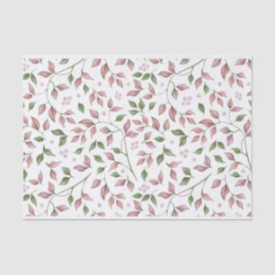 Staubiges Rosen-Rosa-Grün verlässt Seidenpapier