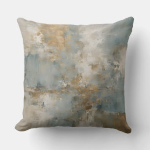Staubiges Teal Blau Gold Abstrakt Kissen